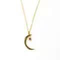 wholesale 925 Sterling Silver January To December Birthstone Zircon Star And Moon Necklace Elegant And Creativehot-selling Collarbone Chain-0-12
