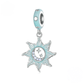 wholesale 925 Sterling Silver North Star Dangle Charm Blue Opal Bead For Bracelet-0-5