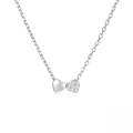wholesale S925 Sterling Silver Fashion Double Heart Necklace, Women's Zircon Accented Love Collarbone Chain, Popular In Europe And America, Ins Style-0-1