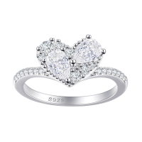 wholesale Silver 925 5A Zircon Heart Ring, lightweight luxury wholesale design-undefined