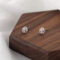 wholesale 925 Sterling Silver Zircon Rose Flower Earrings For Women-0-1