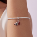 wholesale 925 Sterling Silver Red Football Ball Jersey Number 13 Dangle Charm For Bracelet-0-3