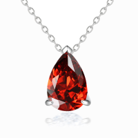 wholesale S925 Silver Cubic Zirconia Drop Necklace, December Birthstone, Minimalist Design.-undefined