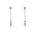 wholesale S925 Sterling Silver Tassel Chain Ins Zircon Inlaid Earrings For Daily Office Wear-0-6