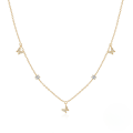 wholesale S925 Silver Butterfly Zircon Layered Necklace, Trendy And Versatile-0-0