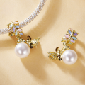 wholesale S925 Silver Autumn Bee Pendant Handmade Pearl Bead Bracelet Loose Beads-0-1
