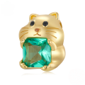 wholesale S925 silver gold-plated beads set, lucky golden money series for jewelry making-0-0