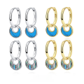 wholesale 925 Sterling Silver Vintage Abalone Shell Earrings With Turquoise For Women-0-0