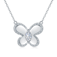 wholesale Sterling Silver 925 Butterfly Jewelry Set Earrings Ring Necklace 4-piece-undefined