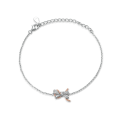 wholesale Sterling Silver S925 Bow Jewelry Set Earrings Ring Necklace Bracelet (4-piece)-0-7