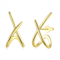 wholesale S925 Sterling Silver Trendy Line Letter Earring Wholesale Fashion Earring-0-0