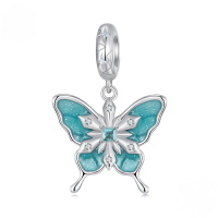 wholesale S925 Silver Plated White Gold Snowflake Butterfly Bracelet Pendant Beads-undefined