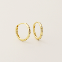 wholesale S925 Silver Circle With Zircon Accents Minimalist Multi-size Earrings For Cross-border Layering Delicate Ear Clips Women's Earrings-Gold (12mm)  925 silver