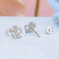 wholesale 925 Sterling Silver Butterfly Stud Earrings For Women Girls Gift-0-2