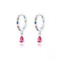 wholesale S925 Sterling Silver Ins-style Cross-border Bestseller Dripping Hoop Earrings With Colorful Zircons-0-12