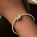 wholesale S925 silver ginkgo leaf butterfly beaded bracelet, versatile charm beads-0-3