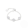 wholesale 925 Sterling Silver Light Luxury Zircon Inlaid Adjustable Open Ring For Women-0-7