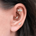 wholesale S925 Sterling Silver Single Marquise Cut Zircon Threaded Ear Cuff For Cartilage, A Trendy And Creative Earring-0-2