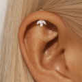 wholesale S925 Sterling Silver Classic Marquise Zircon Flat Head Threaded Ear Cartilage Stud,-0-2