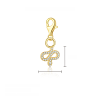 wholesale S925 Sterling Silver Retro European Minimalist Bracelet For Women With Luxury Zircon Heart Pendant-F6220-Golden Single Pendant 925 Silver