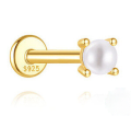 wholesale S925 Sterling Silver Classic Multi-size Pearl Flat Head Threaded Ear Cartilage Piercing Earrings, Korean Japanese Minimalist Style-0-5