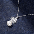 wholesale S925 silver pearl earrings and necklace set, customizable jewelry for women-0-2