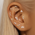 wholesale S925 Sterling Silver Irregular Butterfly Crown Inlaid Zircon Flat Head Threaded Ear Cartilage Stud, Popular In Europe And America For Its Elegant Temperament-0-2
