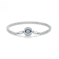 wholesale Sterling Silver 925 Evil Eye Bead Charm Bracelet, Minimalist Chain for Women-0-0