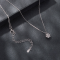wholesale S925 Silver Platinum-plated Moissanite Flower Bud Necklace Lightweight Luxury For Girlfriend-0-3