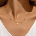 wholesale S925 Sterling Silver New Ins-style Star Zircon Layering Collarbone Necklace, Korean Japanese。-0-2