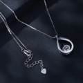 wholesale Sterling Silver 925, platinum-plated, teardrop moissanite necklace, lightweight luxury-0-3