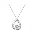 wholesale Sterling Silver 925, platinum-plated, teardrop moissanite necklace, lightweight luxury-0-0