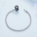 wholesale Sterling Silver 925 Evil Eye Bead Charm Bracelet, Minimalist Chain for Women-0-4