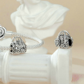 wholesale S925 sterling silver rose bead bracelet flower charm jewelry-0-2