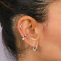wholesale S925 Sterling Silver Wide Ins Zircon-studded Drop Clip-on Hoop Earrings,。-0-1