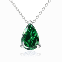 wholesale S925 Silver Cubic Zirconia Drop Necklace, December Birthstone, Minimalist Design.-undefined