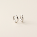 wholesale S925 Sterling Silver Minimalist Korean Plain Circle Round Ear Studs Light Surface Multiple Sizes Stackable Ear Hoops-0-4