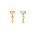 wholesale S925 Sterling Silver Planet Moonstone Elegant High-End Necklace and Earring Set Wholesale-0-1