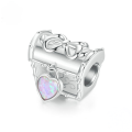 wholesale 925 Sterling Silver Treasure Chest Bow Heart Opal Dangle Charm Bead For Bracelet-0-1