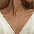 wholesale S925 Sterling Silver Rhombus Full Zircon Fashion Super Flash Collarbone Necklace, Hot-selling In Europe And America, Personalized Zircon Inlay, Light Luxury High-end Feel-0-2