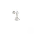 wholesale S925 Sterling Silver Moon Star Pendant Earrings With Screw Ball Threads For Cartilage Piercing-0-21