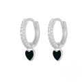 wholesale S925 Sterling Silver Geometric Heart Earrings With Crystals, Cross-border Bestseller, Versatile Ear Cuff-0-10