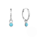 wholesale 925 Sterling Silver Classic Best-selling Versatile Turquoise Hoop Earrings Hinge Climbers Earringsins-0-4