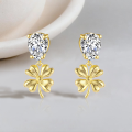 wholesale S925 Sterling Silver Four-leaf Clover Earrings For Women,,-0-1