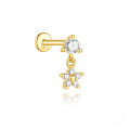 wholesale S925 Sterling Silver Fun Snake With Rhinestone Star Flat Head Threaded Ear Cartilage Stud, A Classic Bestseller On Aliexpress-0-11