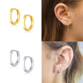 wholesale S925 Sterling Silver Smooth Hoop Ear Clasp, Fast Selling Fashion Classic Minimalist Versatile Women's Earrings-0-1