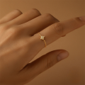 wholesale S925 Sterling Silver Adjustable Eight-pointed Star Ring With Micro-paved Zircons,。-0-2