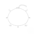 wholesale 925 Sterling Silver Four-pointed Star Stacking Bracelet With Zircon Accents And Moon Charm For Women's Daily Wear, Inspired By Xiaohongshu-0-0