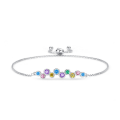 wholesale S925 Sterling Silver Wholesale Women's Bracelet With Rainbow Zirconia, Delicate And Sweet, Light Luxury-0-0