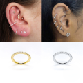 wholesale S925 Sterling Silver Single Piercing Earring With Micro-pave Zircons, Nose Ring, Cartilage Earring-0-1